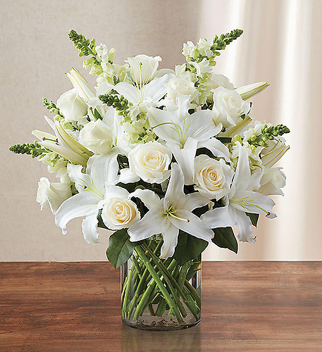 Classic All White Arrangement for Sympathy