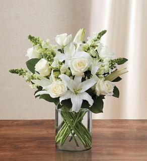 Classic All White Arrangement for Sympathy