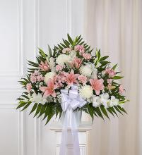 Heartfelt Sympathies Standing Basket- Pink and White