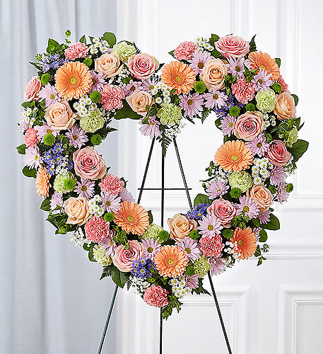 Always Remember&trade; Floral Heart Tribute- Pastel