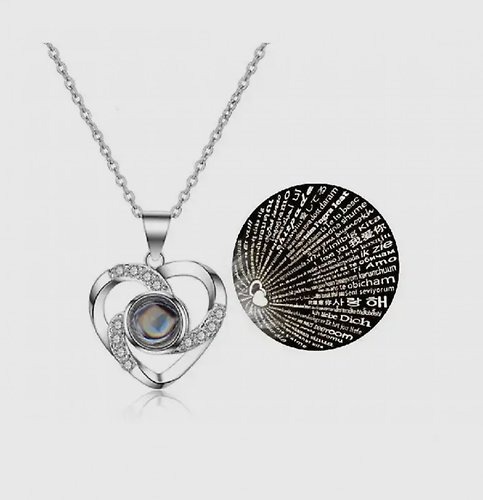 White Forvever Rose with I Love You Necklace