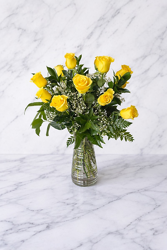 ONE DOZEN YELLOW ROSES