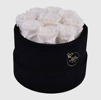 WHITE FOREVER ROSES ROUND